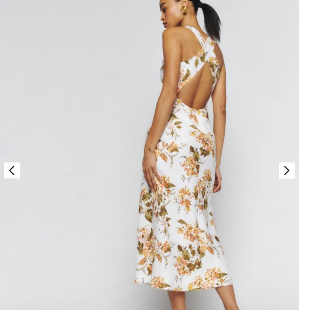 Reformation Casette Linen Dress (Color: Bella; Size: 2)